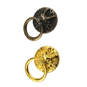Chinese Style Lion Head Drawer Pull Zinc Alloy Antique Bronze Gold Ring Handle Furniture Hardware Accessory - Product Image 5