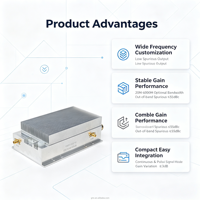 Module amplificateur de puissance RF GUORESOUN à large bande 25 MHz-520 MHz, 13 W-50 W, télécommande personnalisée, résistant à l'eau, communication durable