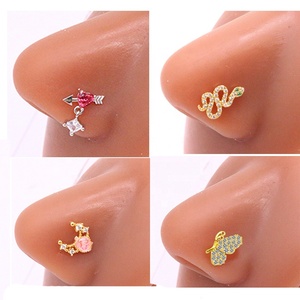 <span class=keywords><strong>Gaby</strong></span>-tachuelas de acero quirúrgico con forma de l, joyería para piercing corporal, mariposa, estrella, nieve, abeja, diamante - Product Image 2