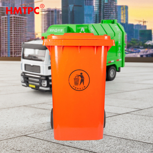 Grand bac d'extérieur conteneur <span class=keywords><strong>mobile</strong></span> de recyclage plastique 360L seau <span class=keywords><strong>orange</strong></span> deux ans de garantie seau seau HDPE haute densité - Product Image 5
