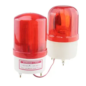 YUMO gabungan Aural dan Alarm Visual, 220V 24V 12V lampu kilat putar LED merah lampu peringatan 105db indikator untuk keselamatan