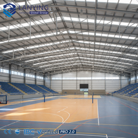 Edificio Deportivo de Estructura de Acero Resistente, Arena Metálica Prefabricada con Techo de Estructura Espacial y Sistema de Iluminación