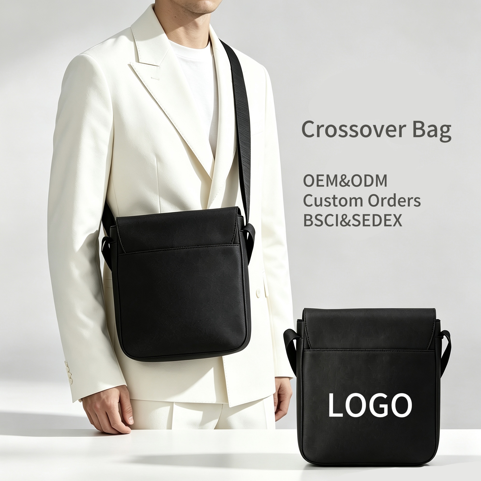 Men's Flap Crossover Bag for Men Messenger Bag