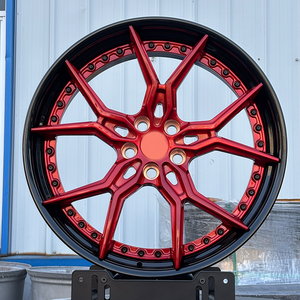 Cerchi Forgiati Bicolore Rosso Spazzolato e Nero Lucido di Alta Gamma 5*114.3 5*120 5*127 18 19 20 21 22 Pollici per Mustang Challenger Camaro - Product Image 2