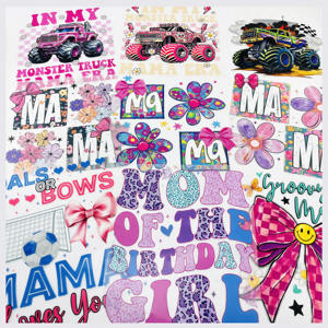 Autocollants DTF personnalisés en gros de haute qualité MOM Plastisol <span class=keywords><strong>pour</strong></span> transfert thermique, prêts à être pressés sur les vêtements - Product Image 1