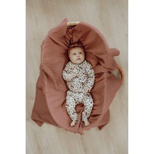 Custom Pack Soft Fabric Newborn <b>Swaddle</b> <b>Blanket</b> Muslin Baby Receiving <b>Blankets</b> With Headband - Product Image 4