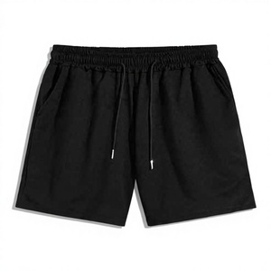Men's Lightweight Canvas Nonwoven Gym Wide Leg <b>Shorts</b> with Color Stitching Breathable & Eco-Friendly - Product Image 1