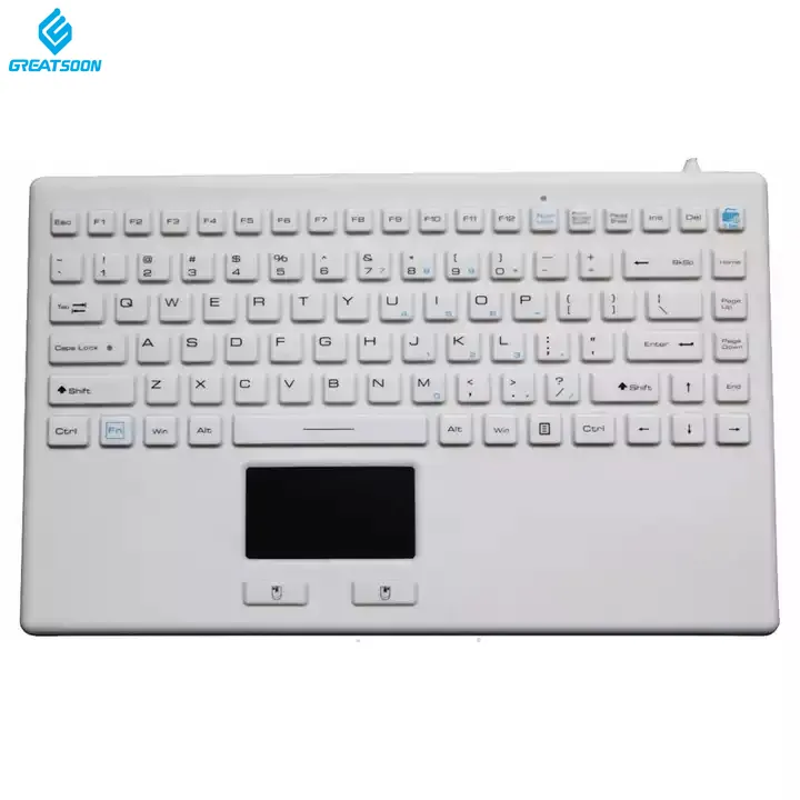 IP68 Touchpad Medical Silicone Rubber Wired keyboard Disinfectable Industrial Waterproof Keyboard