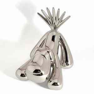 Diy Craft contemporáneo moderno gigante fluido Pop Art pieza Animal figurita plata rojo fibra de vidrio resina globo <span class=keywords><strong>perro</strong></span> estatua escultura - Product Image 6