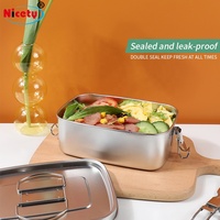 Boîte à lunch étanche Nicety en gros pour pique-nique, boîte à lunch bento pour enfants pour l'école, récipient alimentaire en acier inoxydable pour adultes