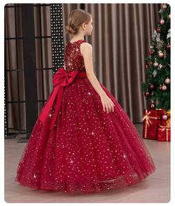 Robe de bal en tulle à paillettes pour filles, nouvelle conception personnalisée MS, avec ceinture en satin, pour concours de beauté, mariages et événements formels - Product Image 5