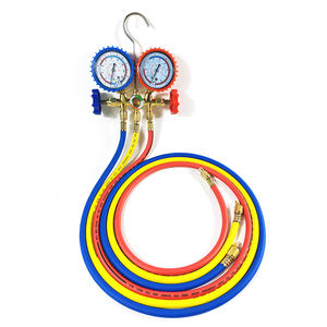Conjunto de Ferramentas de Refrigeração de Ar Condicionado Automotivo com <span class=keywords><strong>Manifold</strong></span> Duplo para Diagnóstico de AC e Medidor de Pressão - Product Image 1