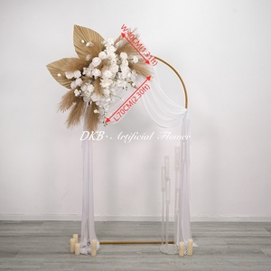 Arco de tela de seda personalizado con fondo floral, ecológico, para bodas, arco comercial para decoración de cumpleaños - Product Image 2