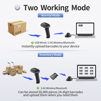 Escáner de Código de Barras Bluetooth USB Xincode, Inventario de Fábrica, Lector de Código de Barras Inalámbrico de Mano 2D, Escanea Códigos QR 1D, Supermercado X-1502C