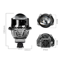 Phares de voiture LED AES puissants à faisceau long 70W 3.0 pouces F1-TURBO Bi-LED avec lentille transparente et faisceau court 60W 6000K, lentille de projecteur pour rétrofit