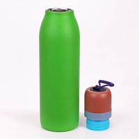 Bouteille d'eau isotherme en acier inoxydable à double paroi de 18 oz avec paille, personnalisable avec logo, vente en gros usine
