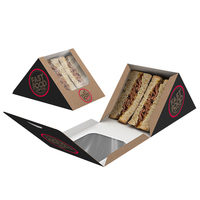 Boîte à lunch jetable en papier kraft blanc personnalisée en gros pour l'emballage de sandwichs, de pain et de desserts, avec laminage mat