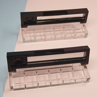 Palette de maquillage en plastique transparente double usage, étui vide personnalisé pour fards à paupières, emballage cosmétique transparent multi-grilles pour fards à paupières