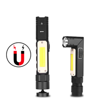 Lampe de poche LED à double carburant super lumineuse avec clip rotatif rotatif à 90 degrés magnétique étanche Mini torche d'éclairage pour le camping