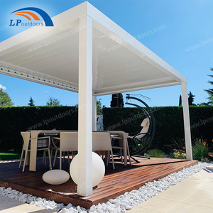 Techo de persiana de aluminio Metal Villa Pérgola Jardín Gazebo al aire libre Tienda Pérgola con persiana sobre cubierta - Product Image 4