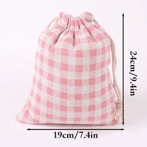 Bolsas de Regalo de Lino y Algodón de 19x24cm, Bolsa con Cordón y Estampado de Dibujos Animados, Reutilizable, para Guardar Dulces, Joyas y Embalaje de Joyería - Product Image 4
