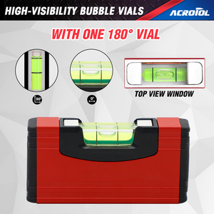 Nhỏ gọn từ Túi cấp với 180 ° lọ, nam châm đất hiếm, Độ chính xác cao ± 0.5 mét, OEM Mini Mức độ tinh thần - Product Image 5