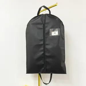 Trung Quốc Nhà sản xuất OEM ODM đen có thể gập lại không dệt may bao gồm túi may mặc với cửa sổ rõ ràng