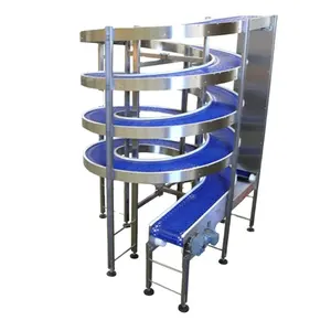 MX Muxiang Gravity Roller Spiral Conveyor / Powered Vertical Lifting Conveyor And Elevator Transport Unit Line With Modular Belt