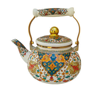 جديد إبريق قهوة من المينا طراز 2.5 لتر إبريق شاي زجاجة حليب ماء بارد طباخ غاز حثي صفير - Product Image 3