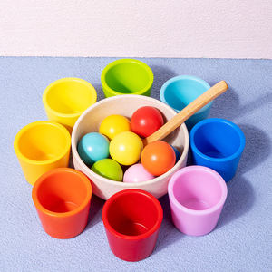 Giocattoli Educativi Montessori in Legno a Forma di Sfere Colorate, per Bambini dai <span class=keywords><strong>2</strong></span>-4 e 5-7 Anni, Ecologici, per l'Apprendimento Transfrontaliero - Product Image 4