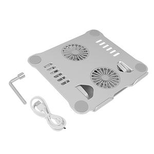 Nouveau Design 2 en 1 RGB support pour ordinateur portable réglable et pliable en alliage d'aluminium support ergonomique pour tablette <span class=keywords><strong>Pc</strong></span> avec <span class=keywords><strong>ventilateur</strong></span> de refroidissement - Product Image 3