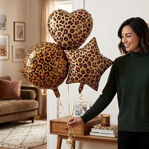 Globos de Aluminio con Estampado de Leopardo y Corazón de 18 Pulgadas a Bajo Precio, Decoración para Bodas, Propuesta de Matrimonio, Compromiso, Día de San Valentín - Product Image 6