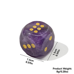 Pierre précieuse naturelle sculptée à la main Quartz cristal dés énergie pierre Six faces dés Mini poche pierre précieuse Figurine pour jeu de table - Product Image 6