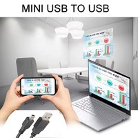 Mini Cable USB 2,0 Tipo A a Mini B Cable de carga trenzado para REPRODUCTOR DE MP3 Controlador PS3, GPS, Playstation 3, datos PDA