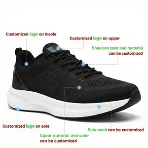 <span class=keywords><strong>Zapatillas</strong></span> Deportivas Casuales para <span class=keywords><strong>Hombre</strong></span> con Cordones, Malla Negra, Puntera Ancha, Suela de Goma TPU, Logotipo Personalizado - Product Image 3