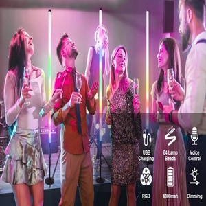 En stock entrepôt USA : Pack de 6 barres lumineuses <span class=keywords><strong>LED</strong></span> sans fil de 1,2 m avec batterie 5000 mAh et support, avec étui, pour éclairage de scène, de fête, de danse et DJ - Product Image 6