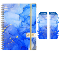 Cuaderno Planificador Espiral Azul Mármol con Separadores de Páginas para Material Escolar Personalizado y Suministros de Oficina al por Mayor