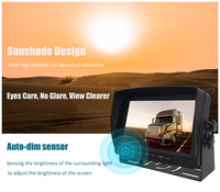Monitor DVR terpisah LCD AHD 7 inci IPS 24V DC kamera cadangan mendukung 4 saluran dasbor truk Bus tipe layar TFT