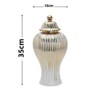 Vase en céramique dorée électrolytique simple européen Décoration d'hôtel Vase de mariage Pot de gingembre