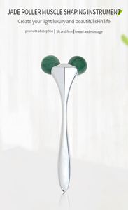 ลูกกลิ้งนวดหน้ารูปตัววีทำจากสเตนเลสพร้อม3D โรสควอตซ์หยกนวดหน้าช่วยลดริ้วรอยบนใบหน้า - Product Image 6