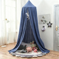 Moustiquaire de lit ronde pliante de haute qualité avec kit de suspension complet pour enfants, usage domestique, en polyester/coton imprimé