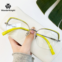 Nouvelles lunettes de soleil semi-cerclées œil de chat sans monture, lunettes de luxe en cristal pour femmes, lunettes bloquant la lumière bleue