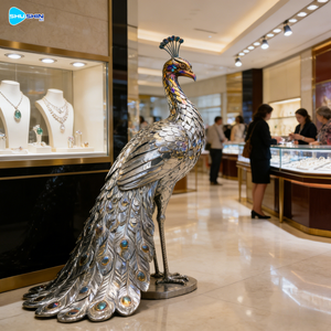 屋外庭園 モダンアート 溶接研磨ステンレス鋼 動物彫刻 豚の像 - Product Image 2