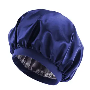 Double Layer Female Curly Springy Haarpflege Schlaf Nacht Kopf bedeckung Hut Frauen Beauty Care Satin Silky Bonnet