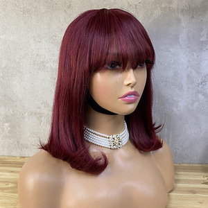 Perruque Bob 3x1 en <span class=keywords><strong>cheveux</strong></span> Remy 100% naturels, couvrante, mignonne, 10-12 pouces, permanentée et teinte, plusieurs couleurs, vente chaude transfrontalière - Product Image 4
