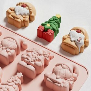HY Christmas Theme Chocolate Mold Santa Claus Deer Christmas Tree Mold for Fondant Candy Gummy <b>Soap</b> Wax Candle Cake Decoration - Product Image 6