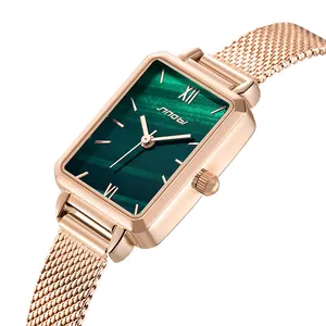 आयत लेडी भव्य घड़ी कलाई लक्जरी S9855L निजी ब्रांड घड़ियों चीन थोक विंटेज छोटे घड़ी Reloj पैरा Mujer