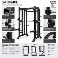 Machine Smith Commerciale Demi-Rack Combo Robuste pour Squats et Entraînement de Force Équipement de Gym SF1003A