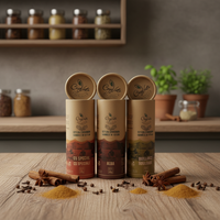 Tube en papier kraft écologique de qualité alimentaire, shaker pour cosmétiques, poudre, cylindre, conteneur, fil dentaire, boîte ronde en papier avec couvercle en étain