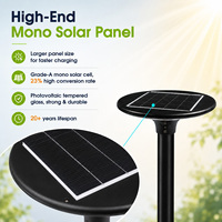 Lampe solaire extérieure étanche IP65 pour éclairage de rue, parc, poteau, hauteur 2,5 m, 2300 lm, LED, lumière de jardin sur poteau, angle de faisceau 360°